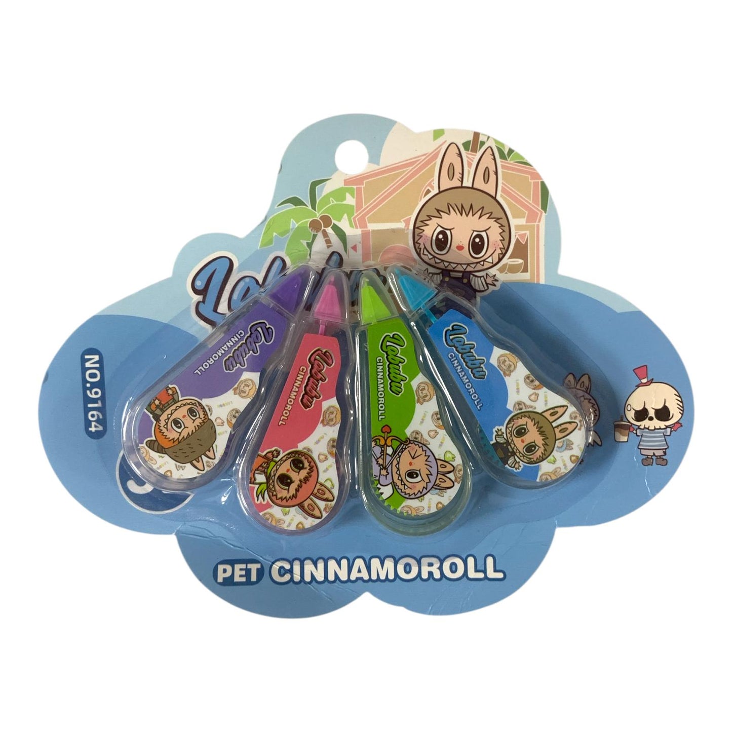 Labubu Correction Tape Roll Set 4 Pcs #3 || طقم كوريكتور لابوبو 4 حبة #3