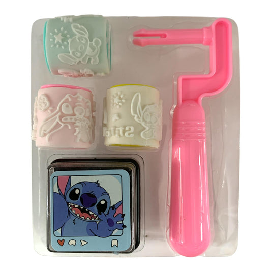 Stitch Weel Set Pink Color || رول طباعة ستيتش لون وردي