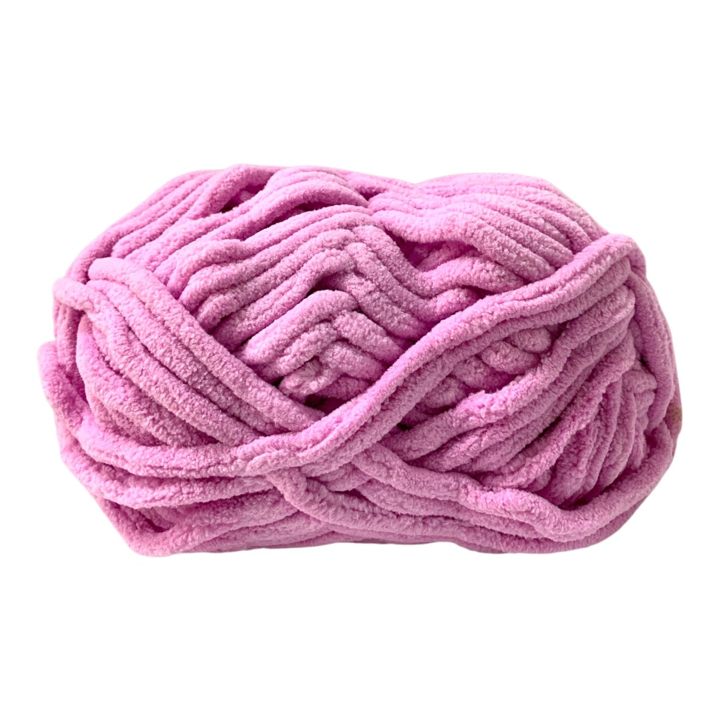 Pink Chunky Chenille Yarn Super Soft & Plush || خيط صوف ناعم حجم كبير لون وردي