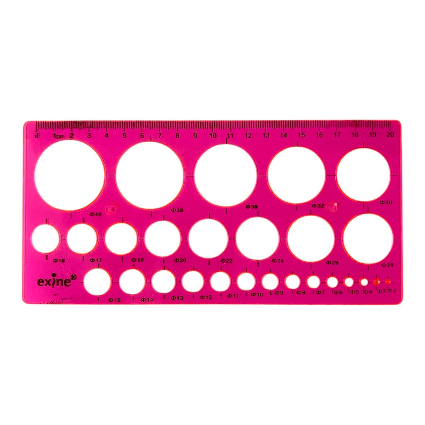 A&T Drawing Ruler Stencil 27 Circle Pink Color || مسطرة ستنسل اي اند تي دوائر 27 دائرة لون وردي