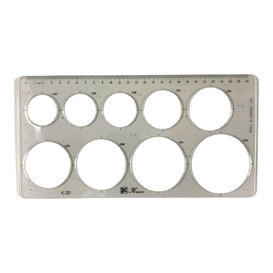 A&T Drawing Ruler Stencil 9 Circle || مسطرة ستنسل اي اند تي دوائر 9 دائرة