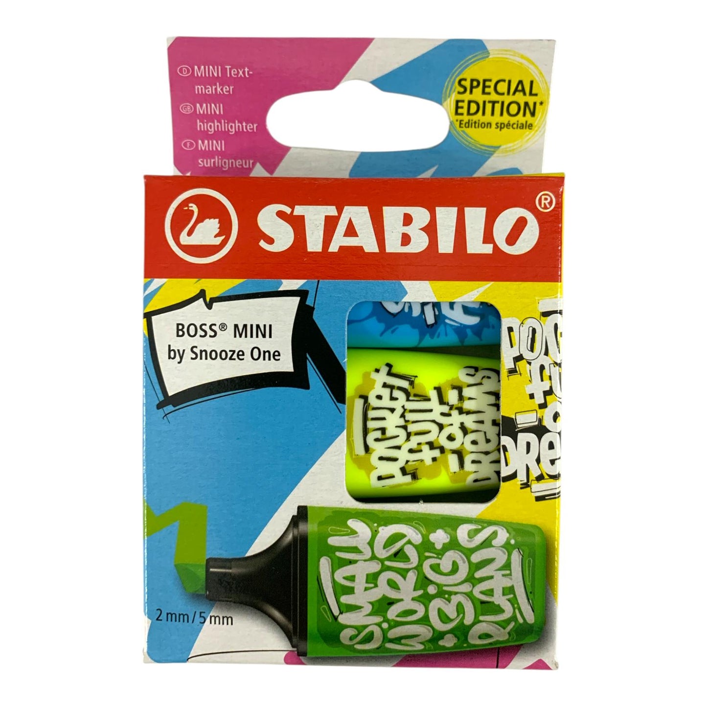 Stabillo Boss Mini Highlighter Special Edition 3 Pack || اقلام هايلايتر فسفوري تخطيط اصدار خاص ستابيلو 3 حبة