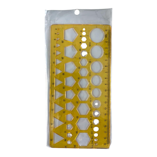 Engineering Stencil Ruler 12 Count Assorted Shapes || مسطرة اشكال هندسية 12 حجم لكل شكل