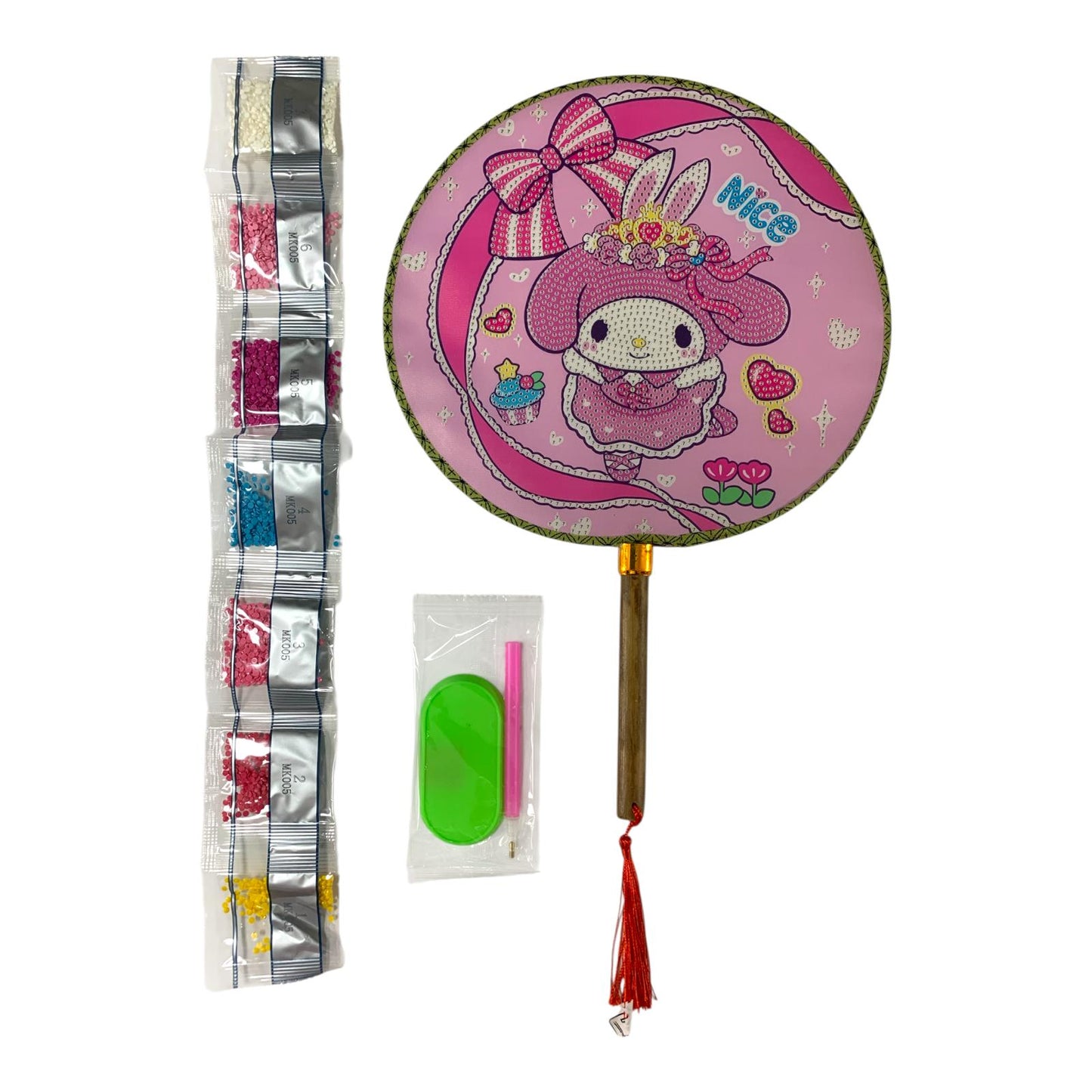 Kuromi Circular Crystal Board Wooden Handle #5 || لوحة دائرية كريستال للاطفال شكل كورومي #5