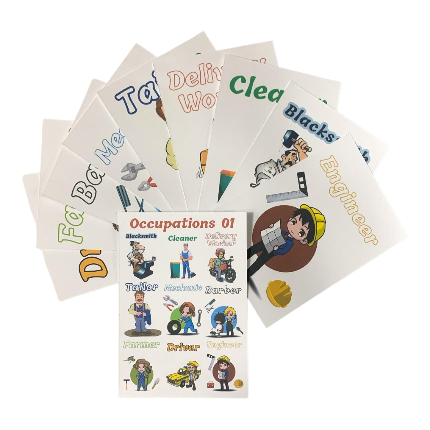 Educational Cards Classroom Strategies Occupations English 01 || بطاقات تعليمية استراتيجيات و العاب نشاطات الفصل بطاقات المهن انجليزي 1