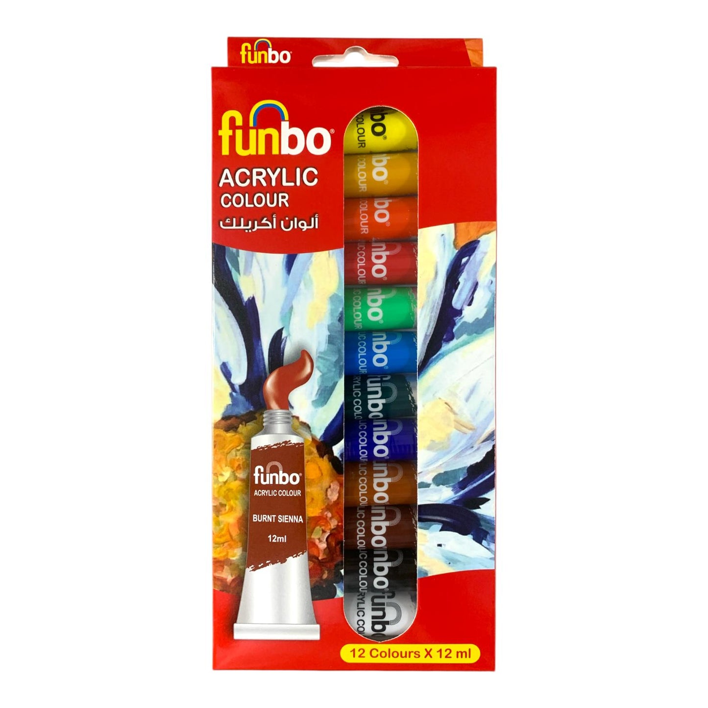 Funbo Acrylic Color Set 12 Colors 12 ml || الوان اكريليك فنبو 12 لون حجم 12 مل