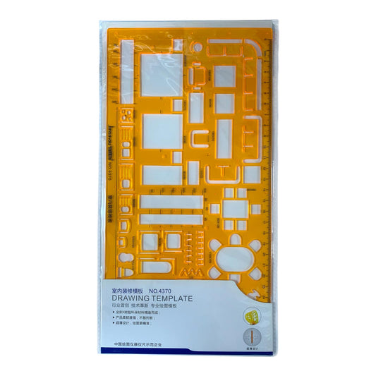 Architectural Furniture Drawing Template Ruler (NO.4370) || مسطرة اثاث هندسية 4370
