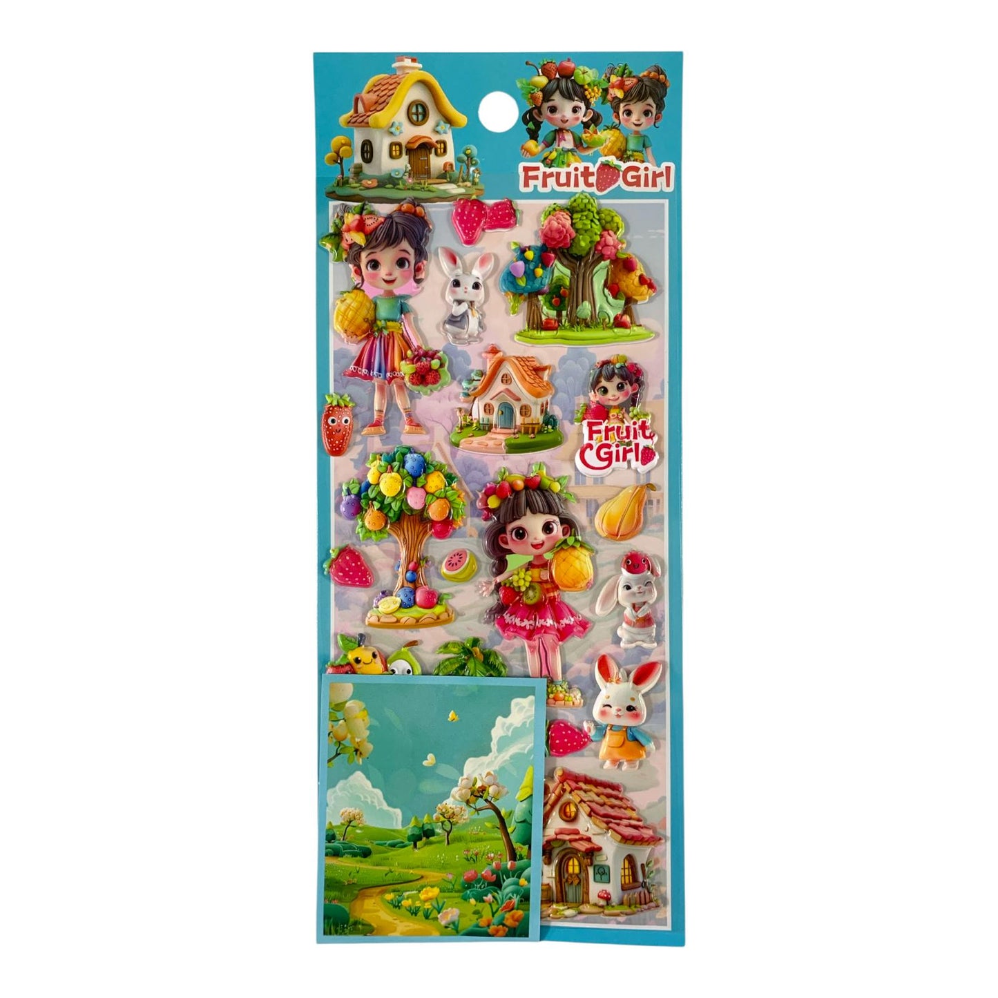 A&T Embossed Stickers Fruit Girl #3 || ستيكرات بارزة اي اند تي فرووت جيرل #3