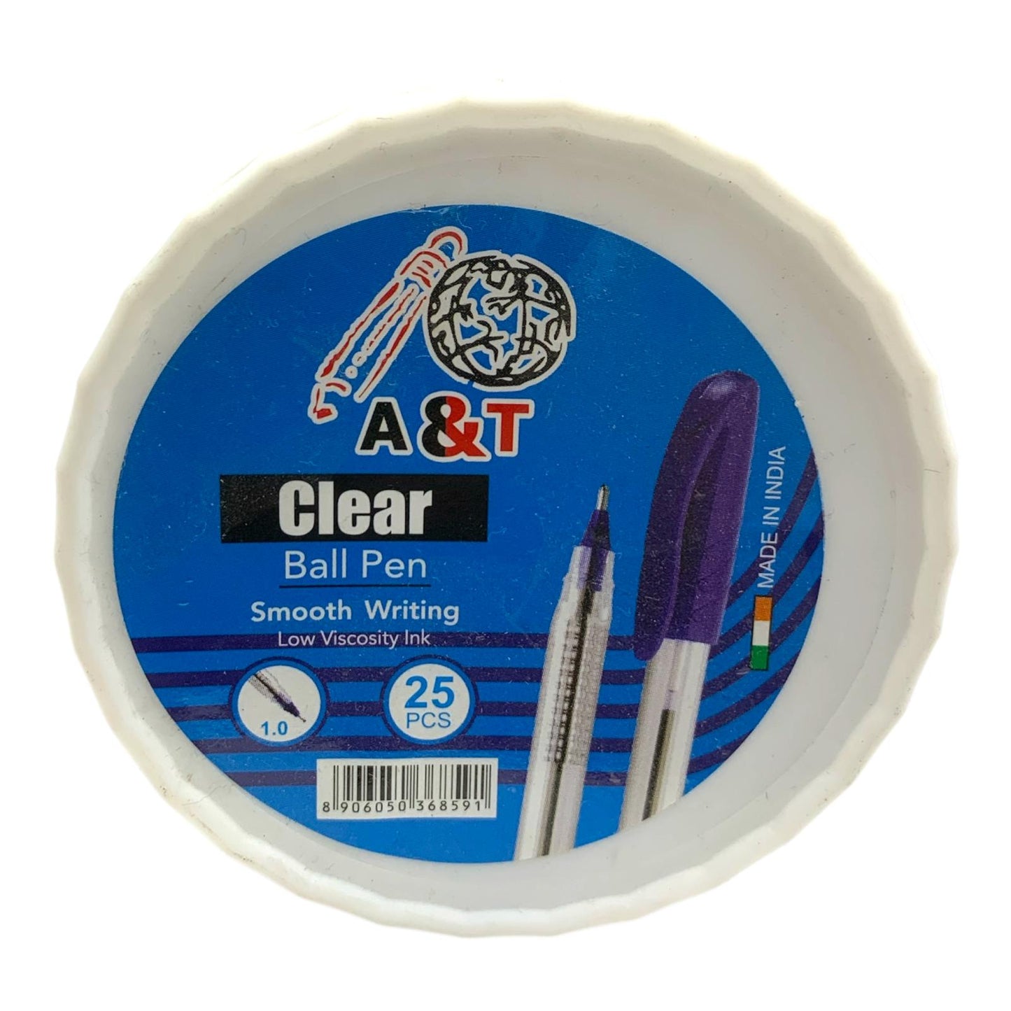 A&T Clear Ball Pen Package 25 pens || علبة اقلام حبر اي اند تي كلير 25 قلم