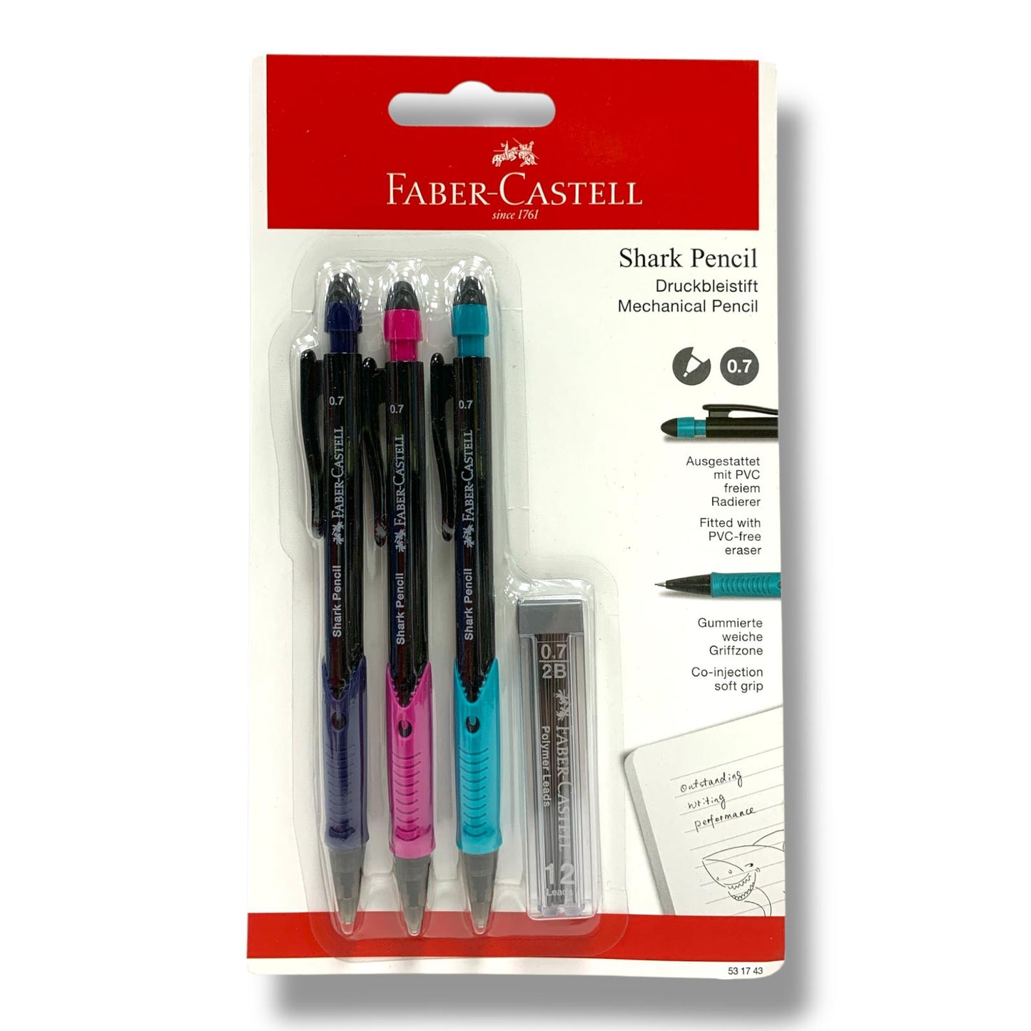 Faber Castell Shark Pencil Mechanical Pencil 0.7 || اقلام ميكانيكية فيبر كاستل شارك 0.7
