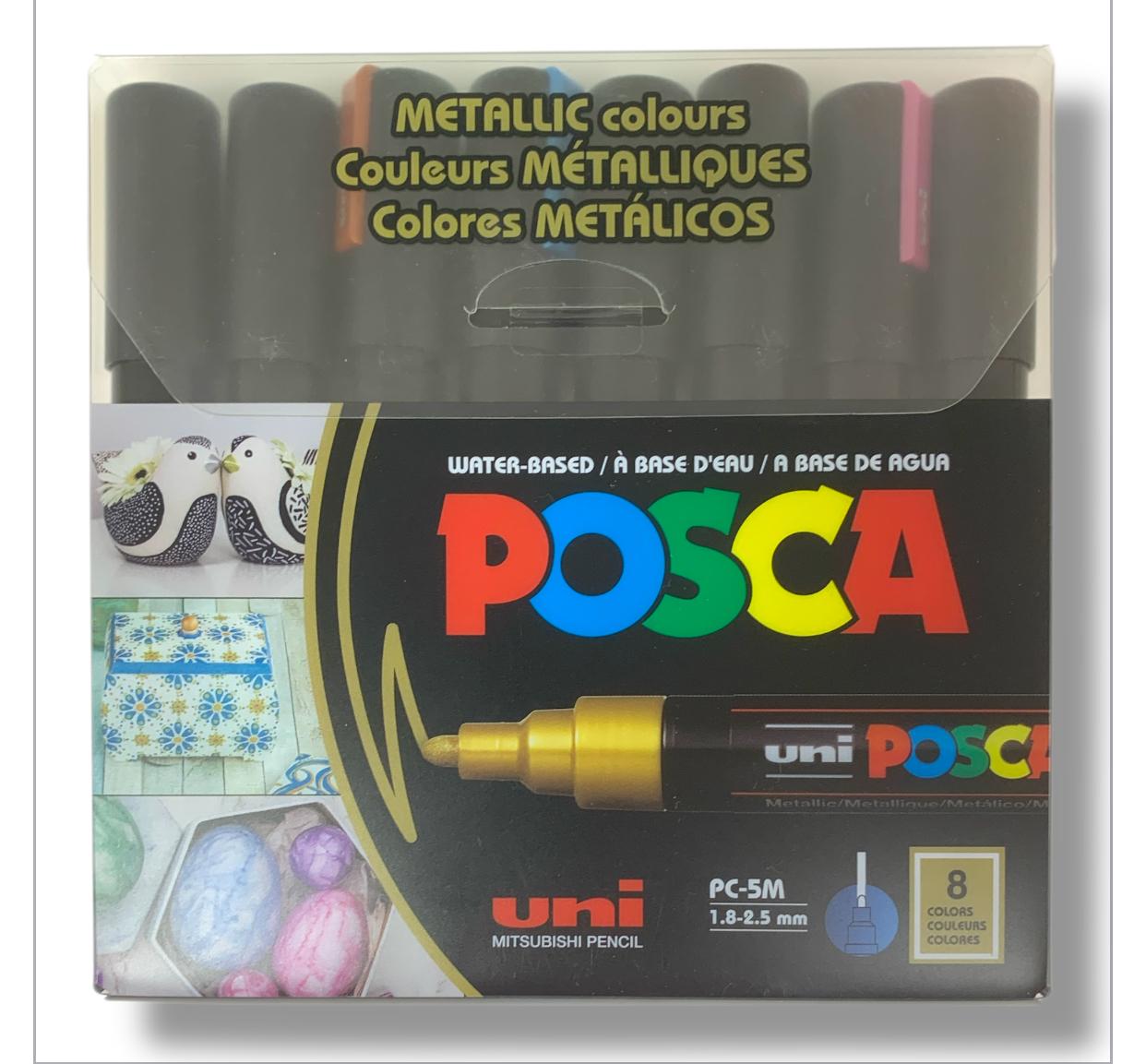 Posca Metallic Color Set 8 Colors PC-5M || الوان بوسكا ميتاليك 8 لون