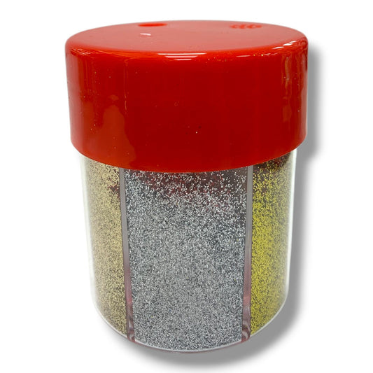 Glitter Case 6 Compartments Assorted Colors #1 || علبة زري قلتر 6 الوان متنوعة #1