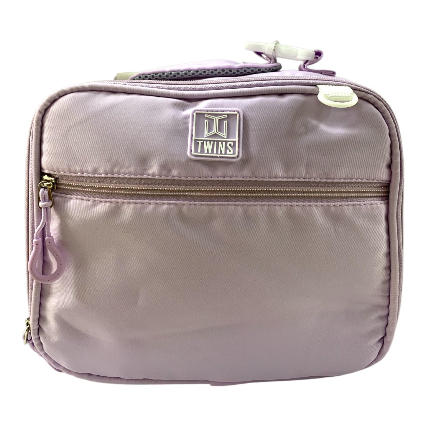 Twins Insulated Lunch Bag Stylish & Reusable Lunch Box for Kids & Adults Purple || شنطة اكل توينز اي اند تي سحابين للمدرسة و الدوامات لون بنفسجي
