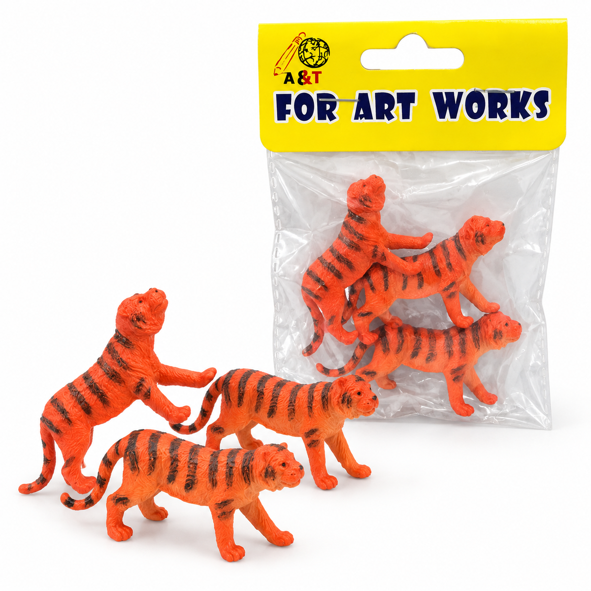 A&T orange tiger figures set 3 pieces