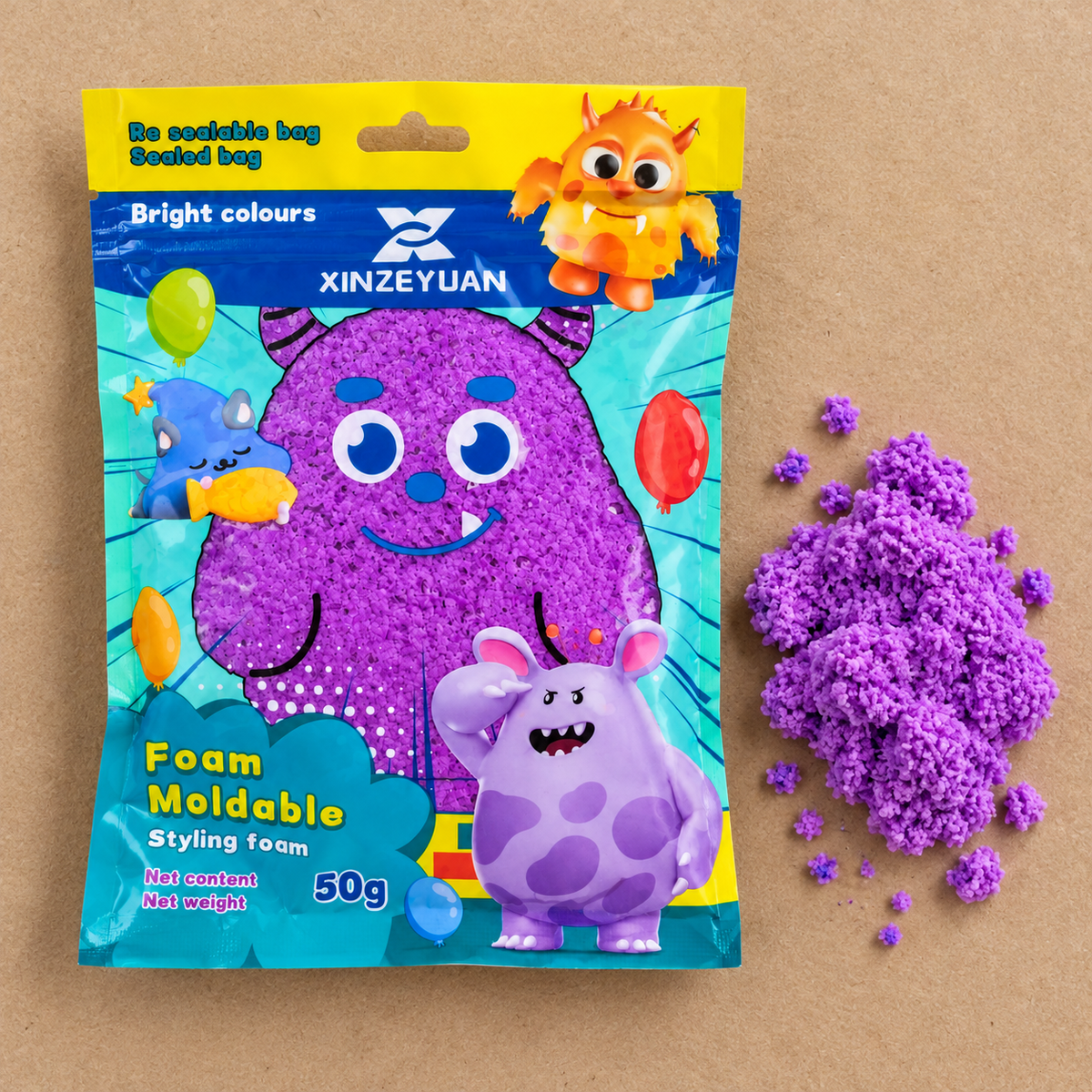 XINZEYUAN Foam Modelling Compound 50 g - Purple || مادة فوم XINZEYUAN للتشكيل 50 جم - بنفسجي