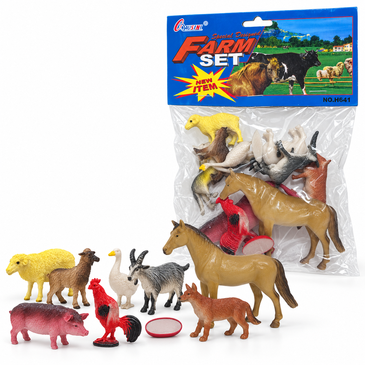 Farm animal toy figures set