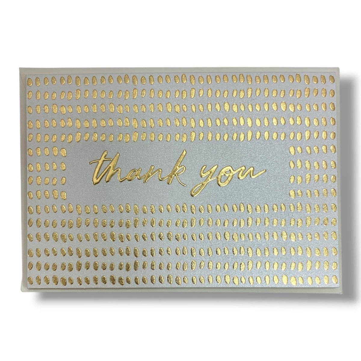 Gold Dotted Thank You Greeting Card - Silver || بطاقة شكر منقطة - فضي وذهبي