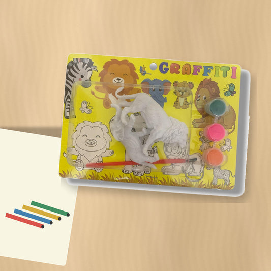 Graffiti Safari Animal Painting Kit - Lion Figures || طقم تلوين مجسمات حيوانات السفاري جرافيتي - أسود