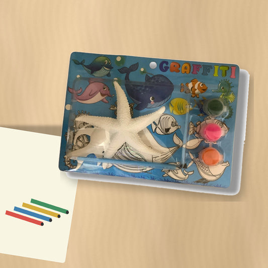 Graffiti Ocean Animal Painting Kit - Starfish & Sea Creatures || طقم تلوين مجسمات بحرية جرافيتي - نجمة البحر