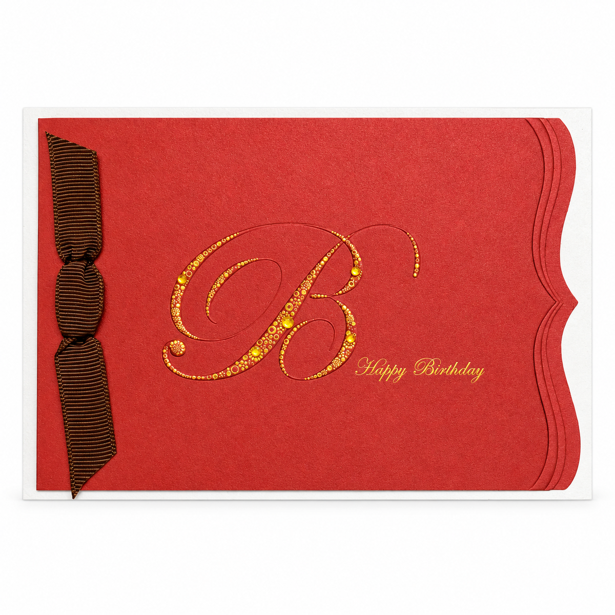 Happy Birthday Greeting Card - Red || بطاقة عيد ميلاد - أحمر
