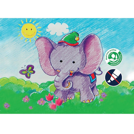 Faber Castell Jumbo Colored Pencils 12 Colors || الوان خشبية فيبر كاستل جامبو ١٢ لون