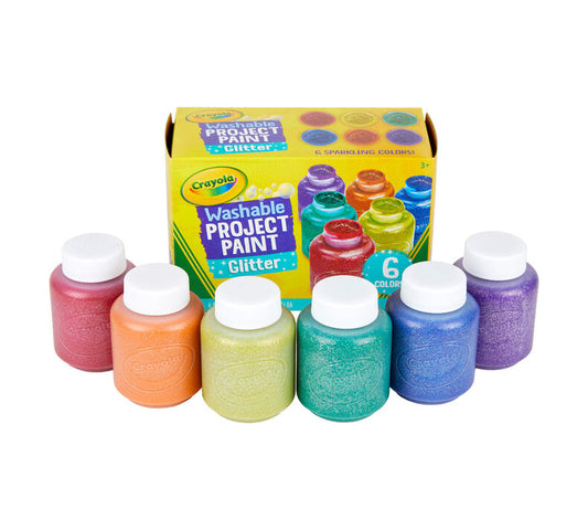 Crayola Washable Project Paint Glitter 6 Colors || الوان كرايولا واشابل قلتر 6 لون