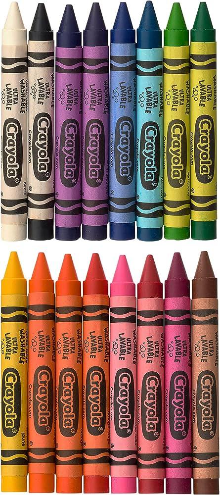 Crayola Ultra-Clean Washable Large Crayons Color Max 16 Colors || الوان شمعية كبيرة كرايولا ١٦ لون