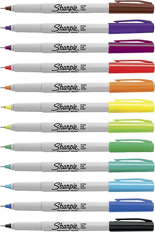 Sharpie Ultra Fine Markers 12 Colors || الوان ماركرز شاربي 12 لون ضعيفة