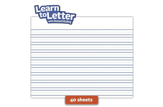 Mead Learn to Write Tablet, Raised Ruling, Grades 2-3, 40 Sheets, 10" x 8"
