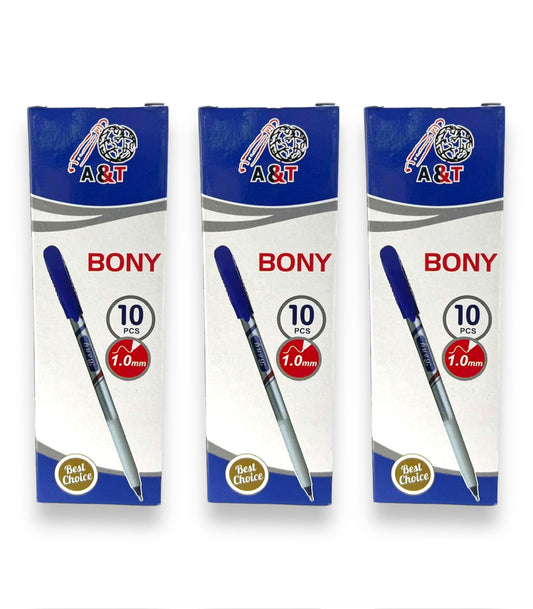 A&T Stationery Offer blue pen BONY 3 in 1 || باكيج اقلام حبر ٣ في ١ بوني اي اند تي