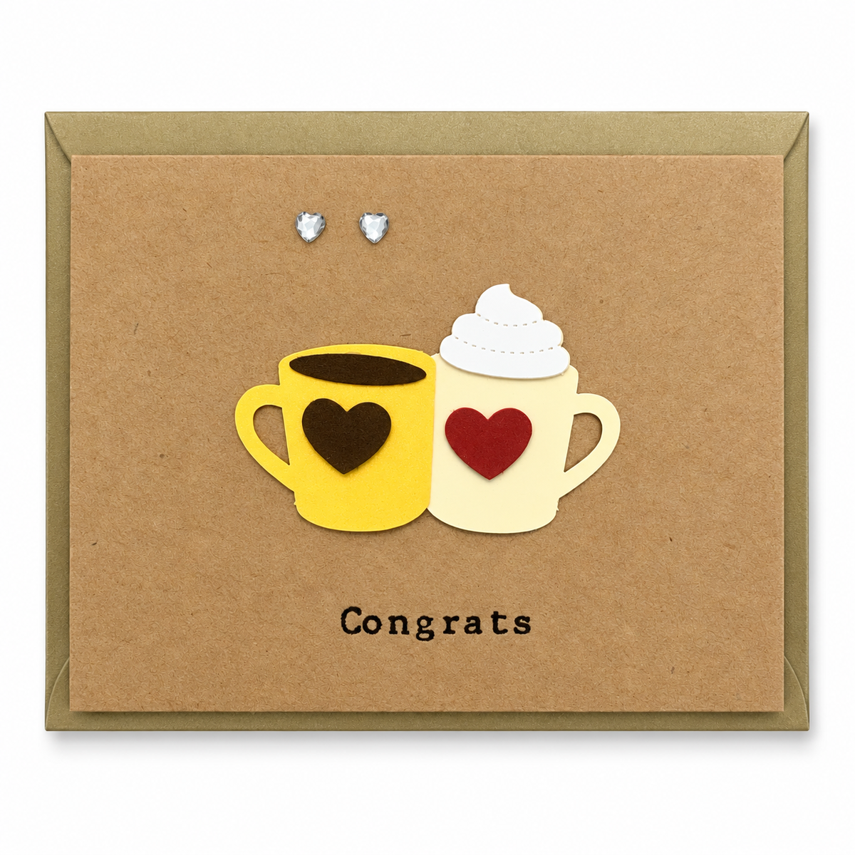 Kraft Congrats Mugs Greeting Card || بطاقة تهنئة كرافت مبروك بتصميم أكواب