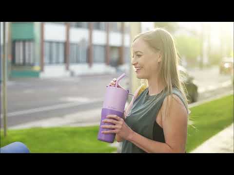 Klean Kanteen 1064 ml Rise Tumbler Grippi Style with Straw Lid Black Color || مطارة ماء كلين كانتين مع عود مصاص ستايل جريبي 1064مل لون اسود