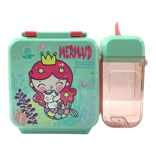 Mermaid Lunchbox Set with Water Bottle || مجموعة علبة غداء حورية البحر مع زجاجة ماء