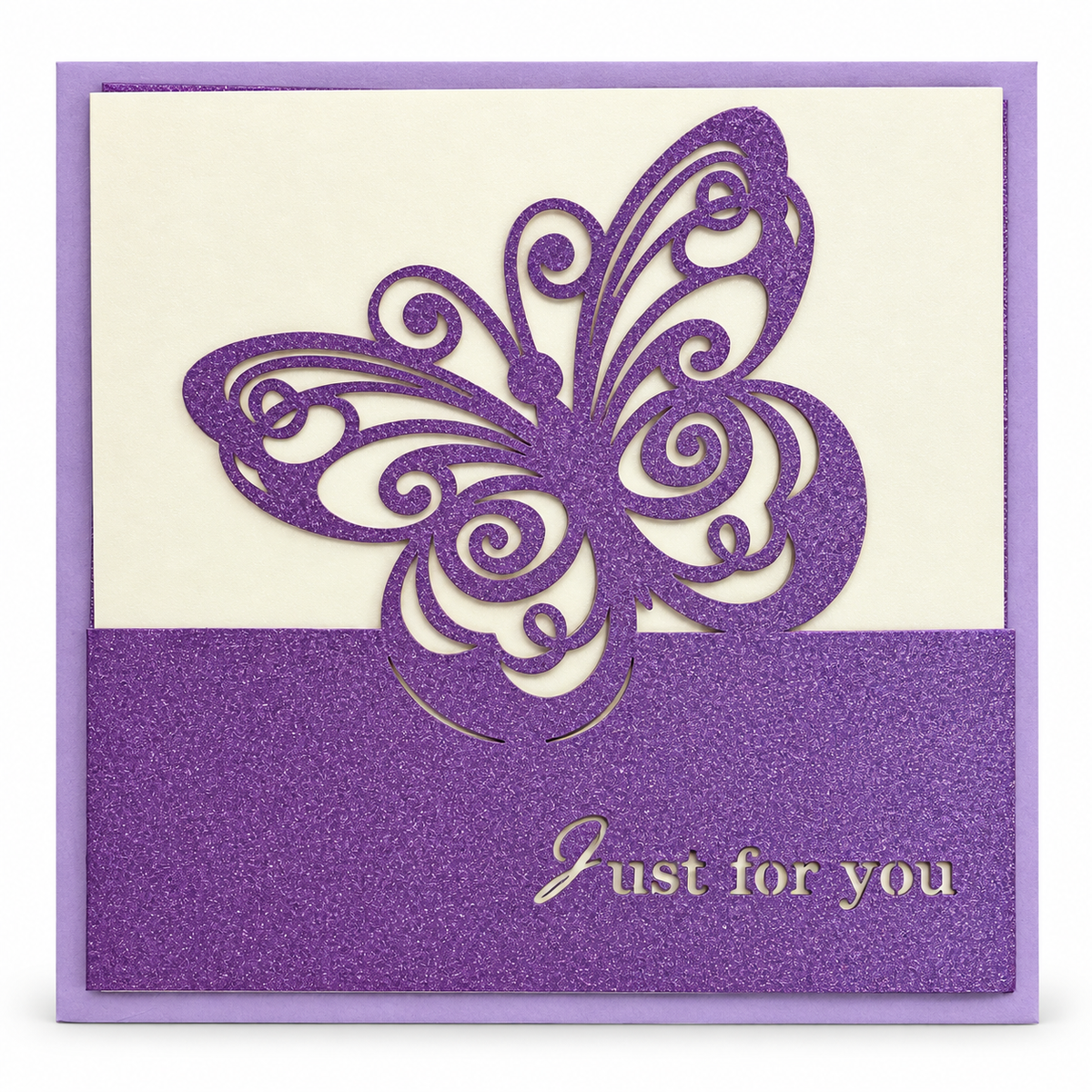 Purple Butterfly Just For You Greeting Card