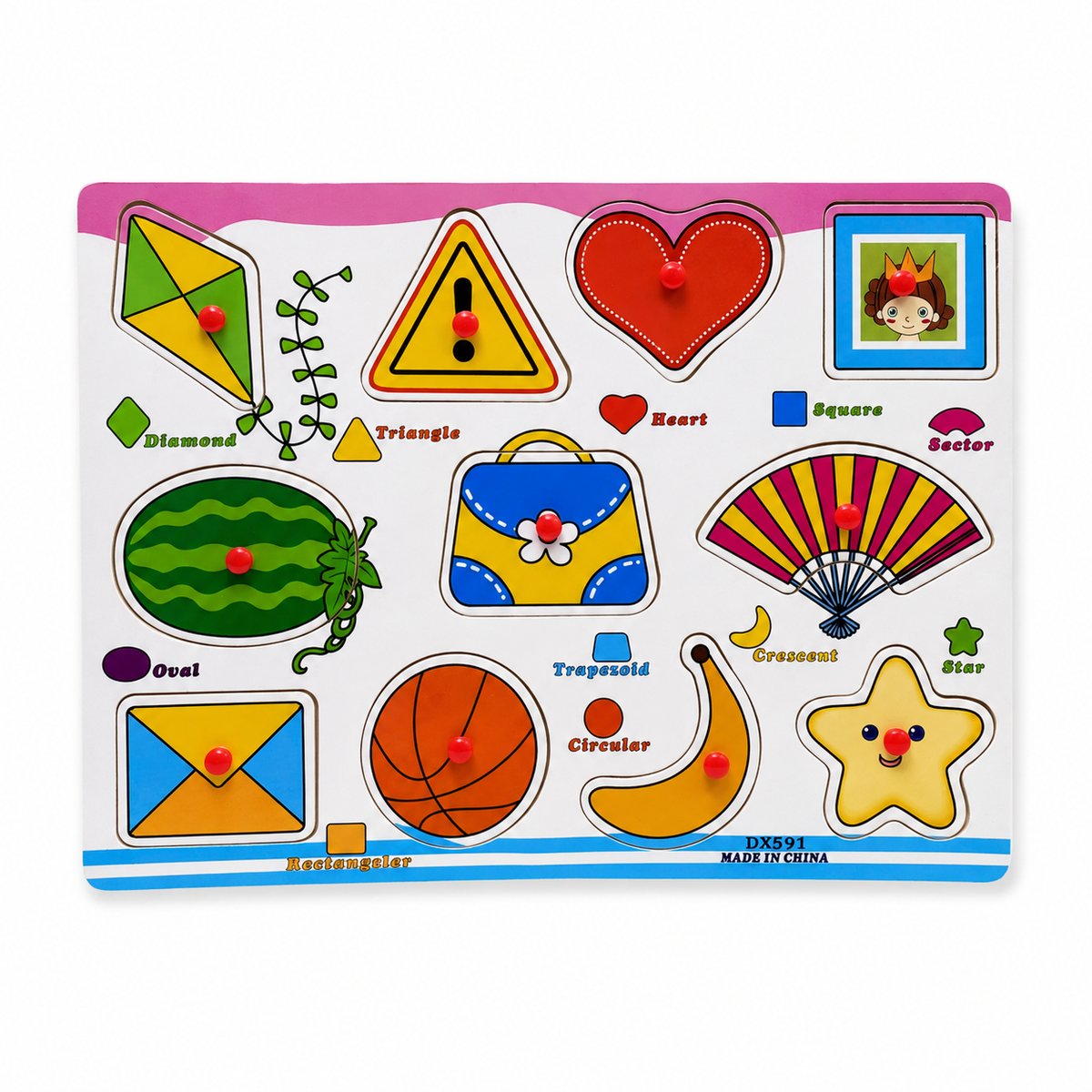 Puzzles Shapes 11 Pcs || بازل اشكال هندسية بالإنجليزي ١١ قطعة