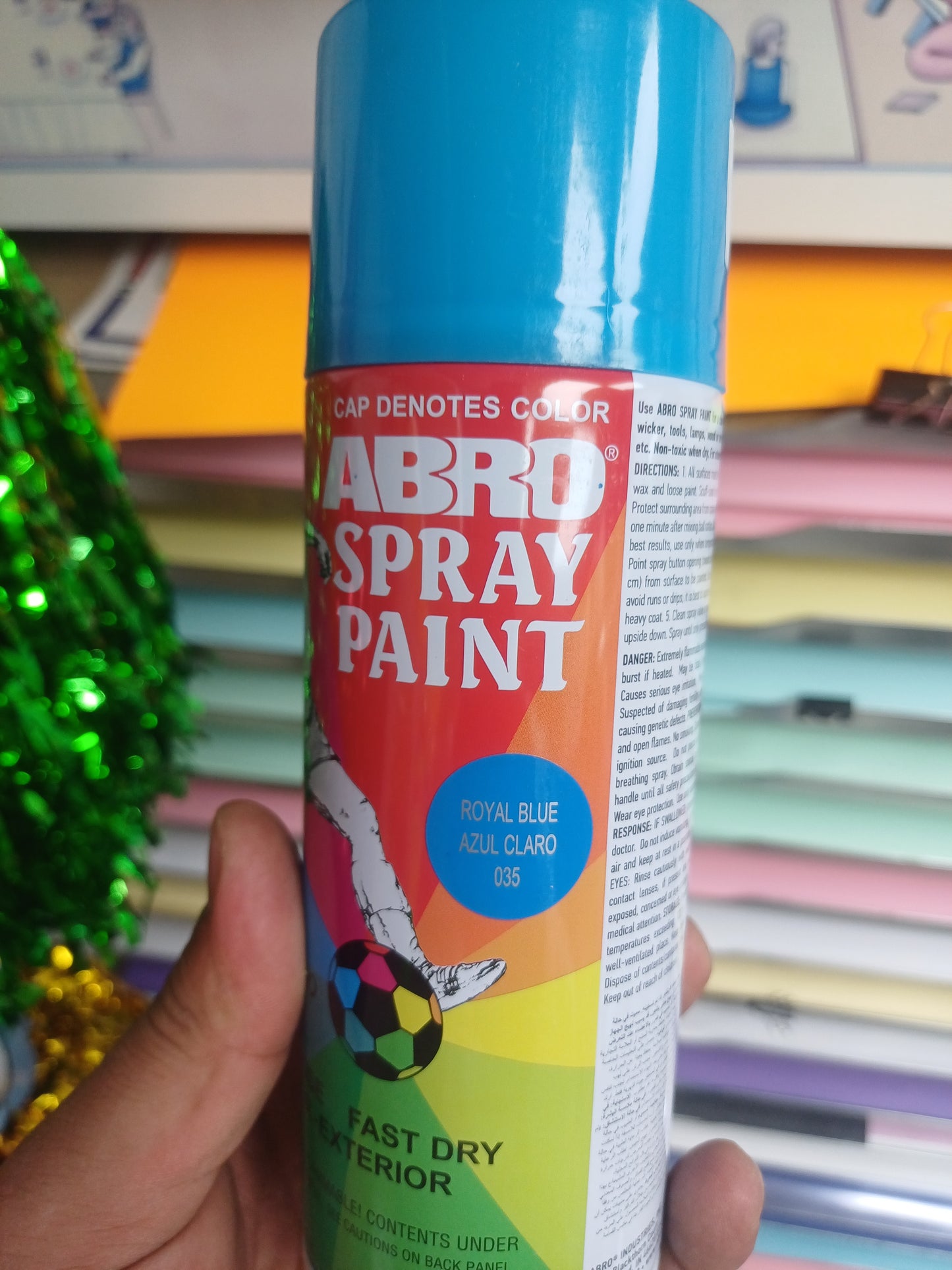 Abro Spray Paint Blue || دهان صبغ رش سبراي ابرو ازرق