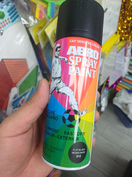 Abro Spray Paint Flat Black || دهان صبغ رش سبراي ابرو اسود مطفي Oo
