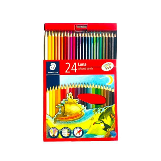 Staedtler Luna colored pencils 24 Colors || الوان خشبية ستدلر علبة كرتون الاصدار الاحمر ٢٤ لون
