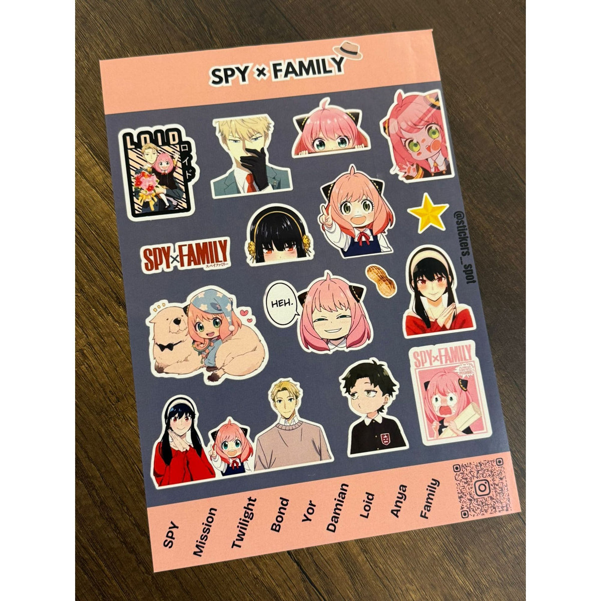 Stickers Spot Spy Family || ستيكرات سباي فاميلي