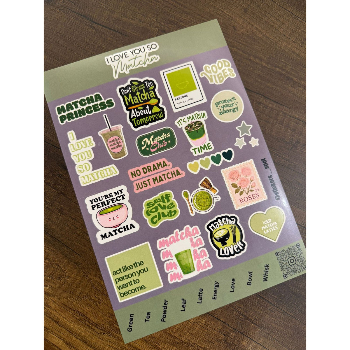 Stickers Spot I Love You So Matcha || ستيكرات ماتشا