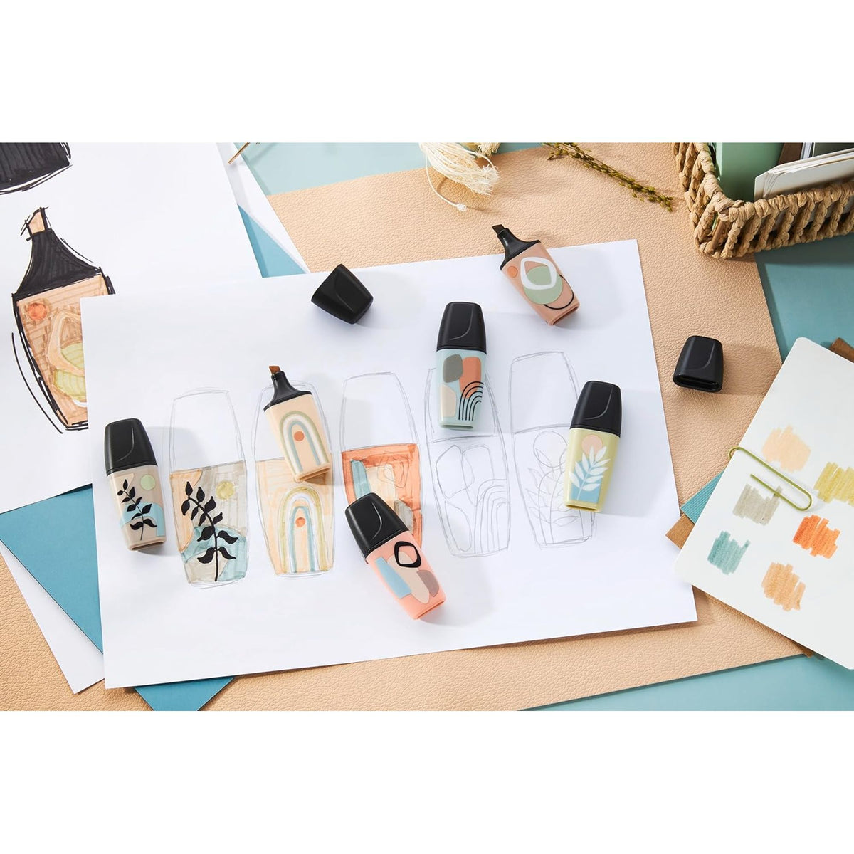 Stabilo Pastel Mini Highlighter Set 5 Colors || مجموعة اقلام فسفوري هاسلايتر ستابيلو باستيل 5 لون