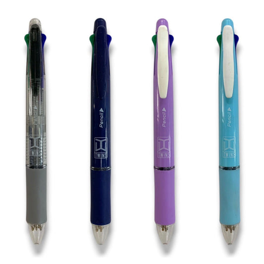 A&T Twins 4 Color Pen + Pencil Assorted Colors || قلم اربع الوان و رصاص اي اند تي توينز