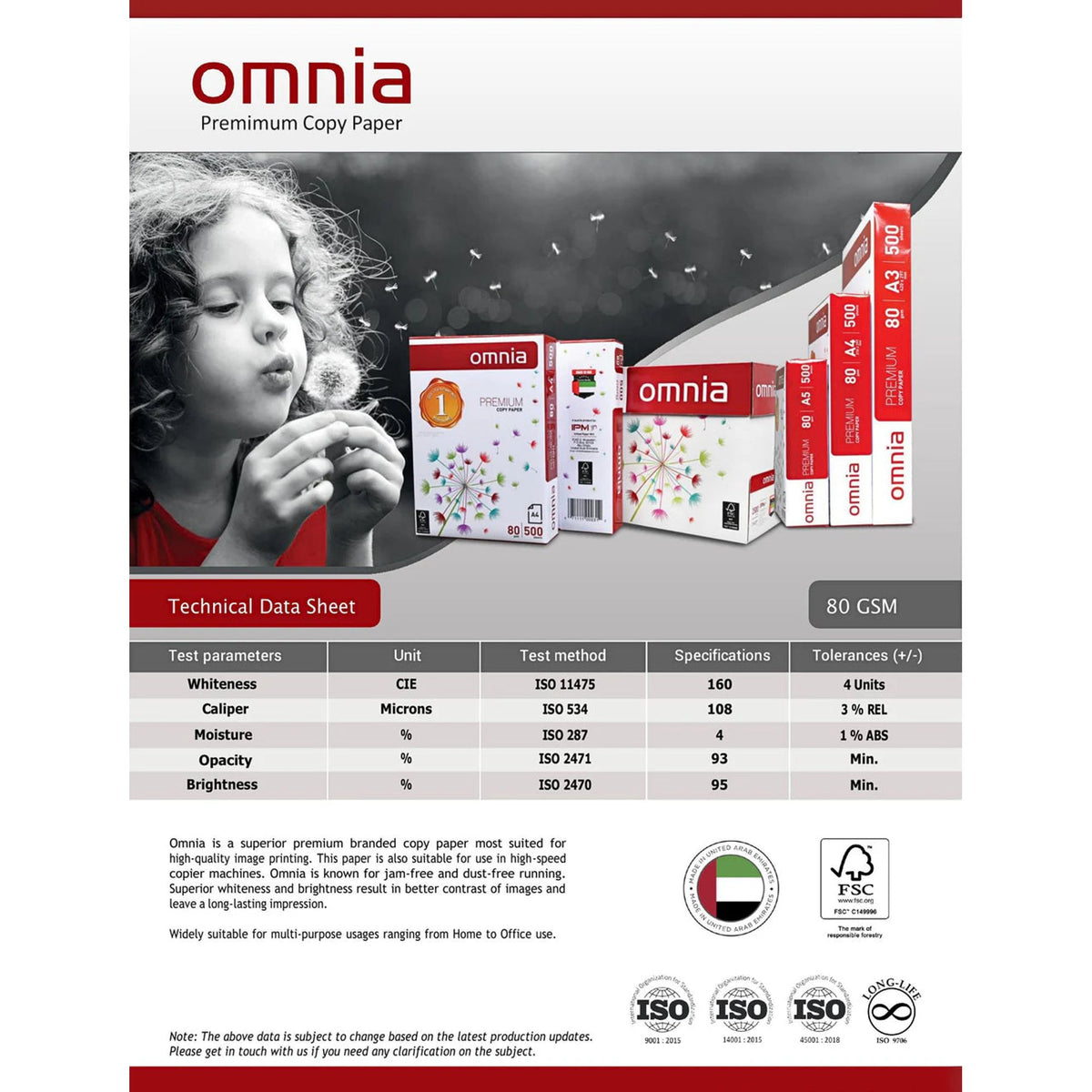 Omniya A4 Paper Pack 500 Sheets || ورق طباعه اي فور امنيا باكيت 500 ورقة