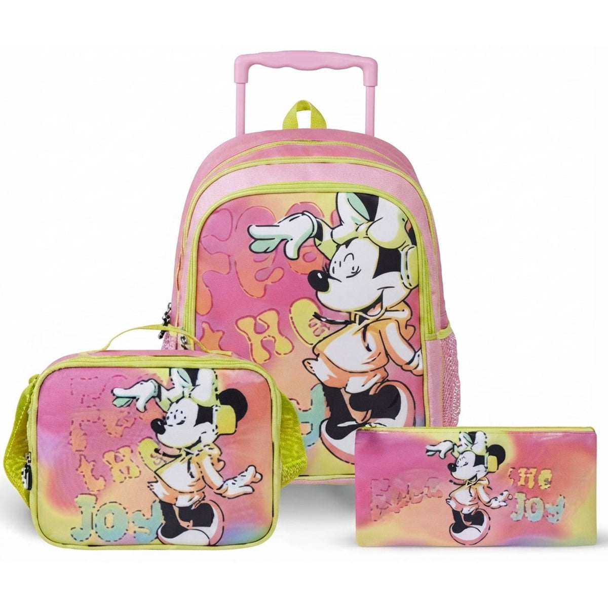 DISNEY MINNIE MOUSE 3 IN 1 TROLLEY SET 18" || طقم شنطة تروللي ديزني ميني ماوس 3 في 1 ، 18 إنش