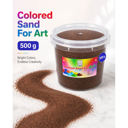 Twins Colored Sand 500g Dark Brown || رمل ملون توينز 500 جرام بني غامق
