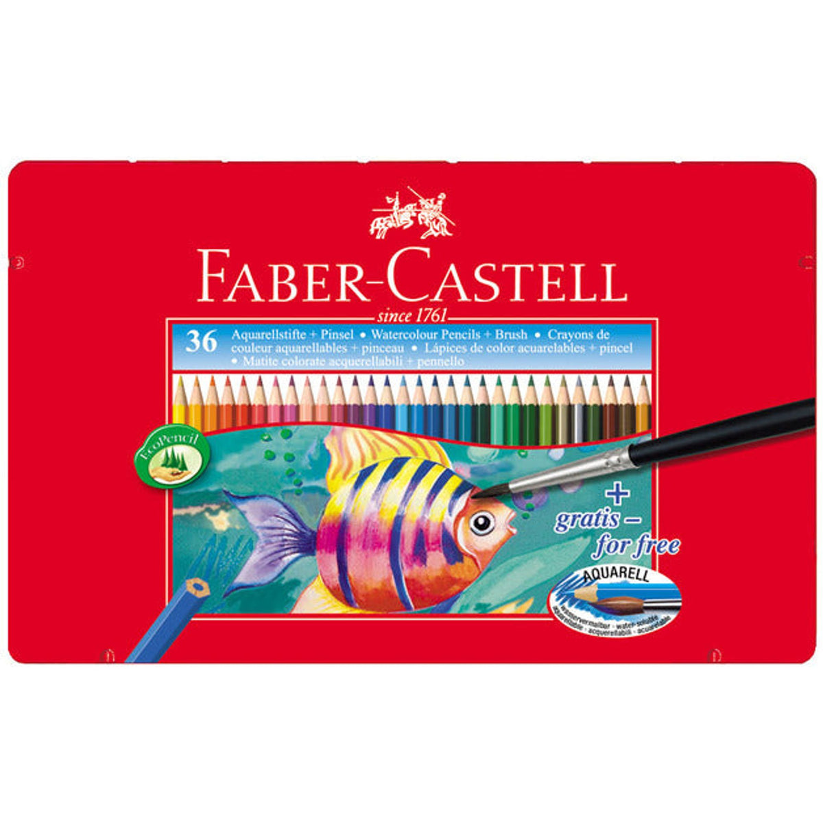 Faber Castell WaterColor Pencils with Brush || واتر كلر الوان فيبر كاستل خشبيه