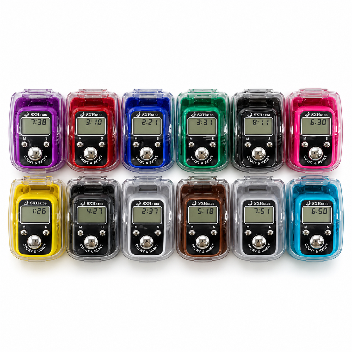 Tasbih ring clicker counters in all twelve assorted colors