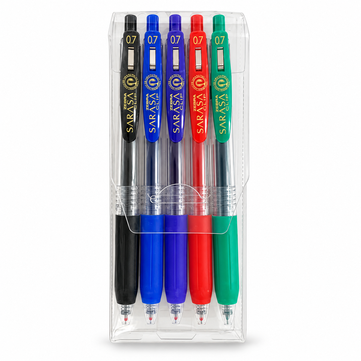 Zebra Sarasa Clip 0.7 mm 5 Pen Set || طقم أقلام زيبرا ساراسا كليب 0.7 مم - 5 ألوان