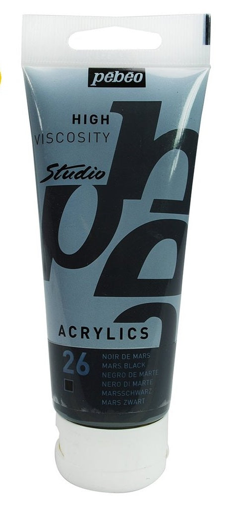 Pebeo Studio Acrylics High Viscosity 250 ml Mars Black || الوان بيبيو اكريليك 250 مل اسود
