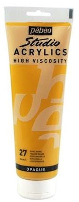 Pebeo Studio Acrylics High Viscosity 250 ml Ochre Yellow || الوان بيبيو اكريليك 250 مل اصفر اوكر